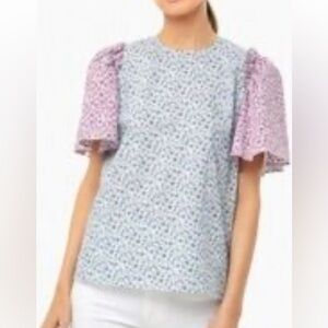 English Factory Purple Ruffled Blouse